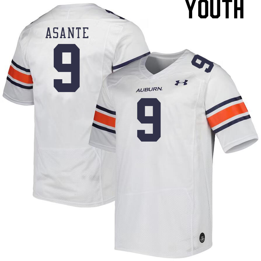 Youth #9 Eugene Asante Auburn Tigers College Football Jerseys Stitched-White